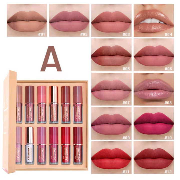 Coffret de rouge à lèvres 12 couleurs