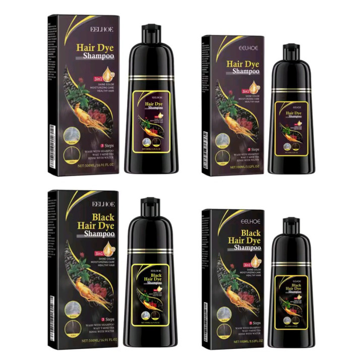 Shampoing colorant noir luxe pour cheveux 3 en 1 - 500ml