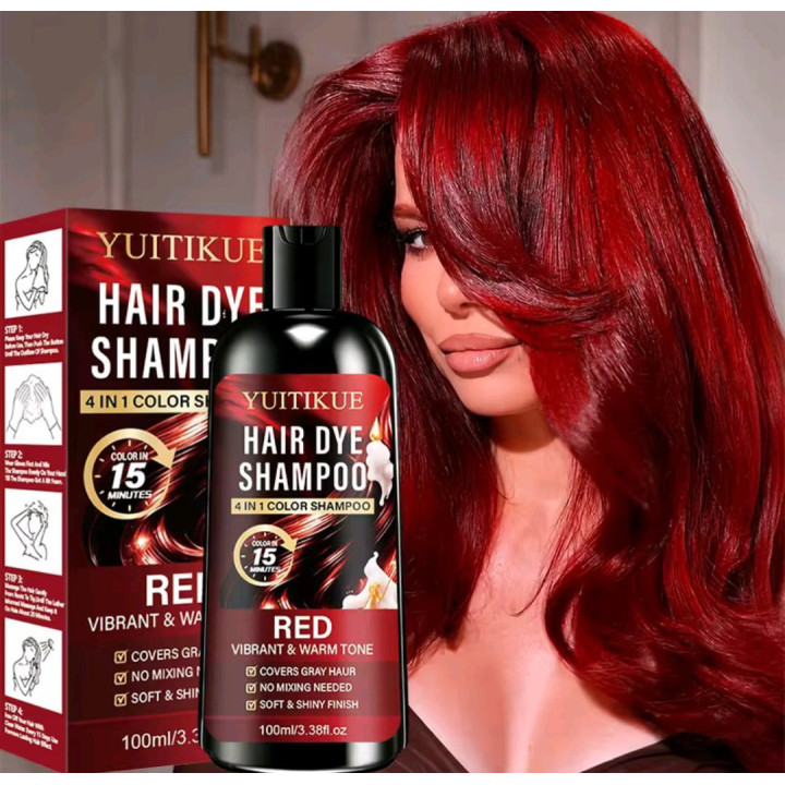 Shampoing colorant pour cheveux sans mélange 4 en 1- 100 ml